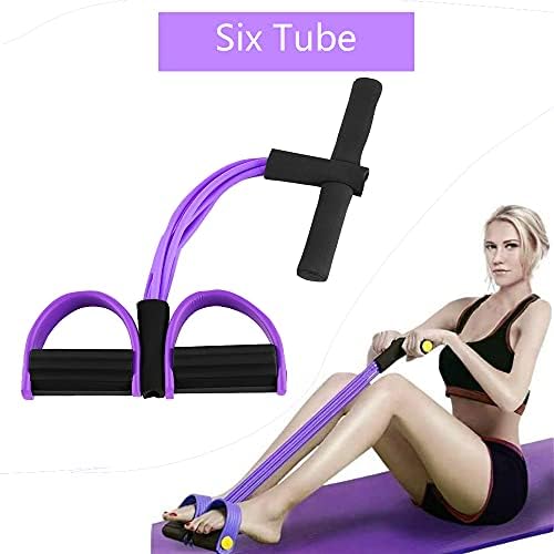 6 Tüpler Pedalı Direnç Bantları, elastik Çekme Halatı ile Ayak Pedalı Fitness Ekipmanları için Karın, Bel, Kol, Germe, Egzersiz