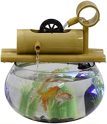 WJCCY Küçük Cam Balık Tankı Ekolojik Masaüstü Akvaryum Çocuk Tembel Balık Tankı