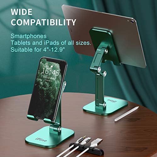 ıFine Cep telefonu standı Tutucu-Açı Yüksekliği Ayarlanabilir Katlanabilir Cep telefonu tutucu için Masa Uyumlu Tablet Standı