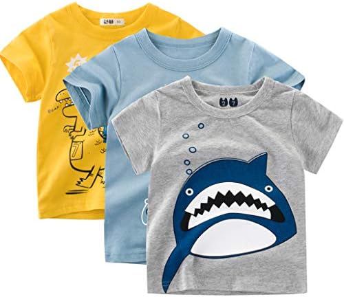 Bebek Tees, Yürüyor Boy Kız Yaz Giysileri T Gömlek Tops 1-6 Yaşında Çocuklar Karikatür Baskı Kısa Kollu Pamuk Gömlek
