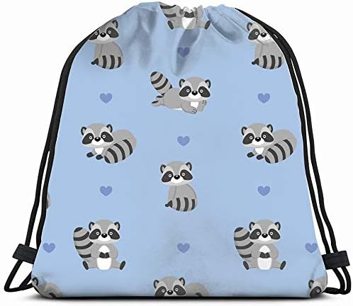 Sevimli Rakunlar Hayvanlar Yaban Hayatı Soyut ipli sırt çantası Çanta İçin Çocuk Erkek Kız Gençler Doğum Günü, hediye Dize