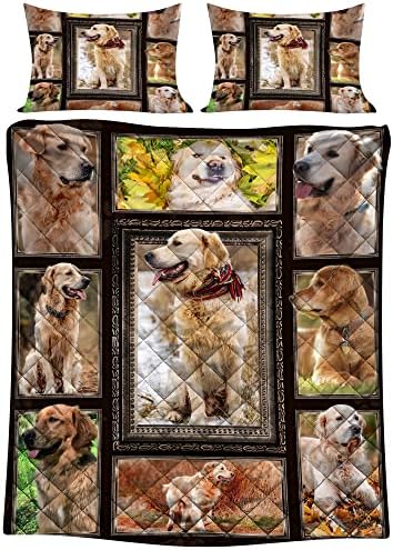Golden Retriever Köpek Yorgan yatak seti, Köpek Severler için En İyi Hediye, Hediye için Erkek, Kız, Anne, Büyükanne, Özel