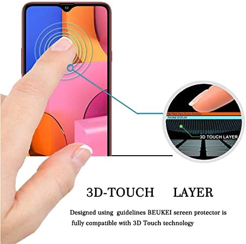 (3 Paket) Samsung için Beukeı (Galaxy A20S) Ekran Koruyucu Temperli Cam, Tam Ekran Kapsama, Çizilmez, Kabarcıksız (Galaxy A20