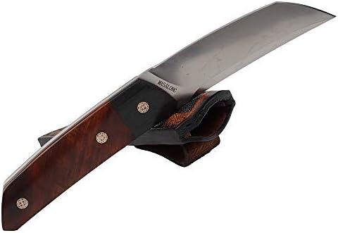 MASALONG kni201 sabit düz bıçak D2 omurga mukavemetli çelik, çöl ıronwood kolu, sebze tabaklanmış deri