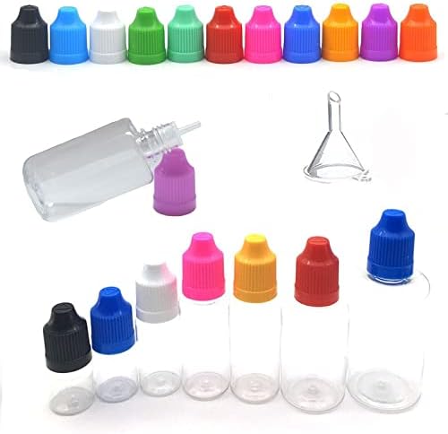 JIJIANUS 5 adet PET Şeffaf Plastik İğne Şişe Boş Kare Suyu Damlalık Vail Huni ile (Renk: Stil J, özellikler: 100 ml)