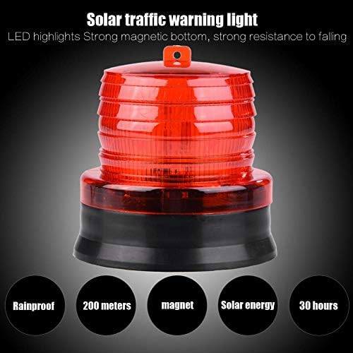 Zerodıs Güneş Yanıp Sönen çakarlı lamba acil durum led'i uyarı ışığı Araba Trafik Uyarısı için Manyetik Tabanlı (Kırmızı)