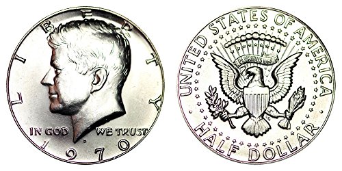 1970 D ABD Nane Parlak Uncirculated Gümüş Kennedy Yarım BU