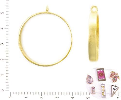 2 pcs Altın Ton Yuvarlak Çerçeve Tepsi Ayarı için Epoksi UV Reçine Polimer Metal Aç Geri Kolye Kolye Takı DIY