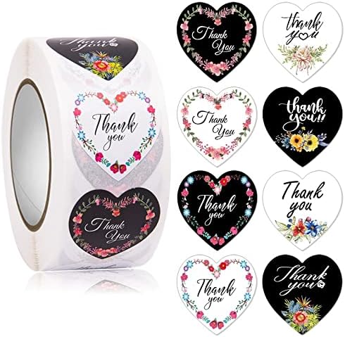 Kalp Şekli Teşekkür Ederim Etiket Çıkartmaları Funky Kalp Çıkartmalar Rulo Yapıştırıcı Teşekkür Ederim Hediye Etiketi Aşk Dekoratif