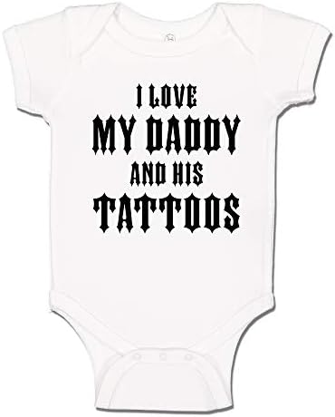 Babamı ve Dövmelerini Seviyorum Bebek Bodysuit Bebek Tek Parça veya Yürümeye Başlayan Çocuk T-Shirt