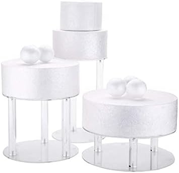 HXHN Cupcake tower3-Layer Yuvarlak Şeffaf Akrilik Düğün Doğum Günü Pastası Ekran Standı Kek Tatlı Masa için Standları