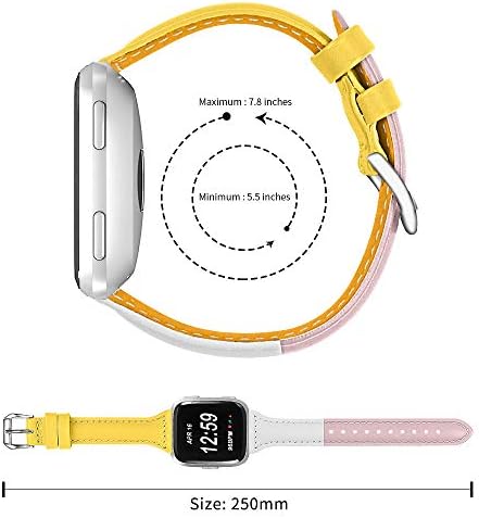 Joyozy Bantları ile Uyumlu Fitbit Versa Lite / Fitbit Vesa Smartwatch Üç Renk Ince Hakiki Deri Band Kayışı Aksesuarları,Yedek