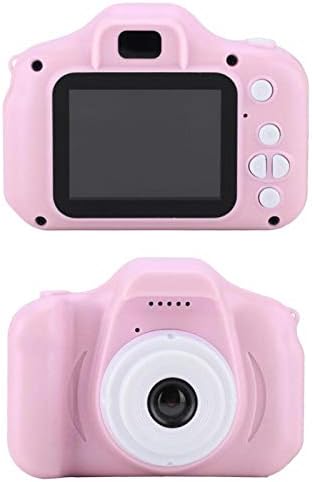 Jacksing Çocuk Video Kamera, Renkli Ekran Mini Oyuncak Kamera 2.0 İnç 1080P Fotoğraf Çekimi için Boyun Kordonlu (Pembe)