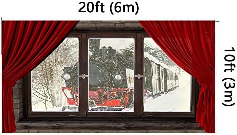 Kate 20x10ft / 6x3 m Kış Pencere Backdrop Tren Kar Arka Plan Fotoğraf Çekimi Stüdyo Sahne