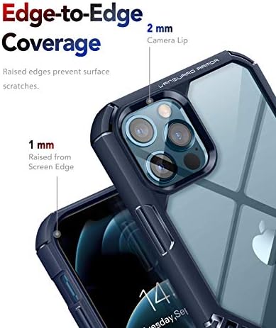 MOBOSI Vanguard Zırh iPhone 12 Kılıf/iPhone 12 Pro Kılıf ile Uyumlu, Şeffaf Sert PC Şok Emici İnce Sağlam Koruyucu Telefon