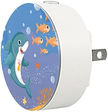 2 ADET LED gece ışıkları yuvarlak şafak alacakaranlıkta sensörü bebek balık giyen bir emzik fiş gece ışık için koridor, yatak