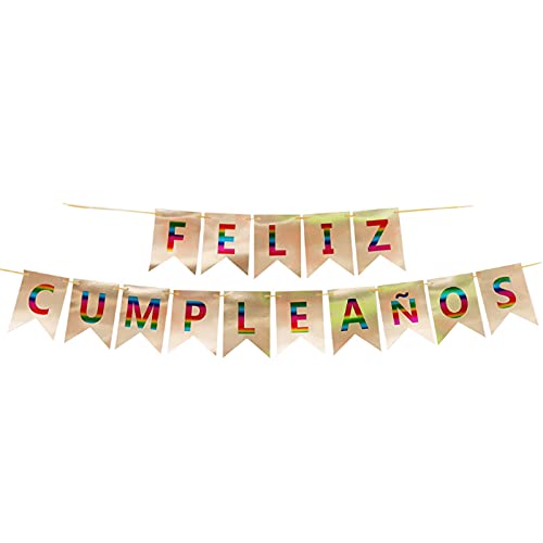 Ispanyolca Mutlu Doğum Günü Afiş Dekorasyon Sevimli Renkli Çocuk Doğum Günü Afiş Dekorasyon