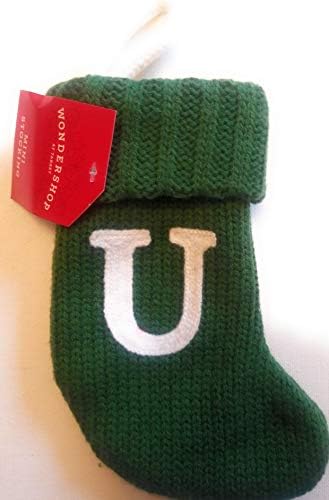 Wondershop Hedef Noel Örgü Mini Çorap Monogram Mektup U Yeşil Önlemler 7