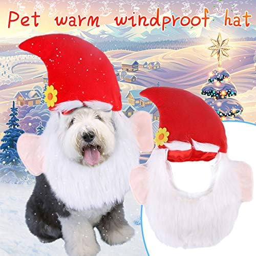 Büyük Kulak Sevimli Noel Pet Santa şapka Bez ile Beyaz Sakal Dekorasyon Santa Şapka Kedi Eşarp Köpek Küçük Hayvan Şapka Komik