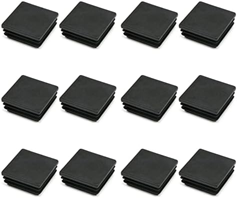 Momax 12 PCS 2.36 x 2.36 (Uxg) plastik Boru Fiş Kare Post End Caps için Küpeşte Merdiven Newel Korkuluk Tüp Siyah