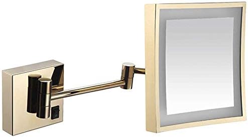Nhlzj Temiz ve Parlak Makyaj Aynası Tıraş Aynası - LED Işıklı Ayna Banyo Aynası Otel Vanity Ayarlanabilir Uzatılabilir Kare