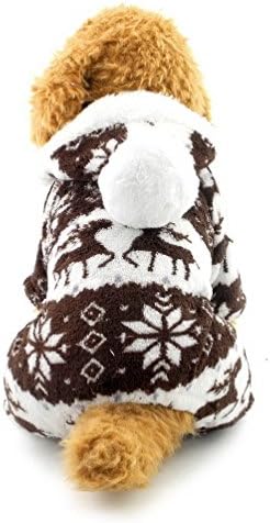 SELMAİ Kadife Pet Köpek Pijama Ren Geyiği Hoodie Pet Giyim Noel Noel Tulum Eşofman Polar Kış Ceket için Küçük Doggie Kedi Chihuahua