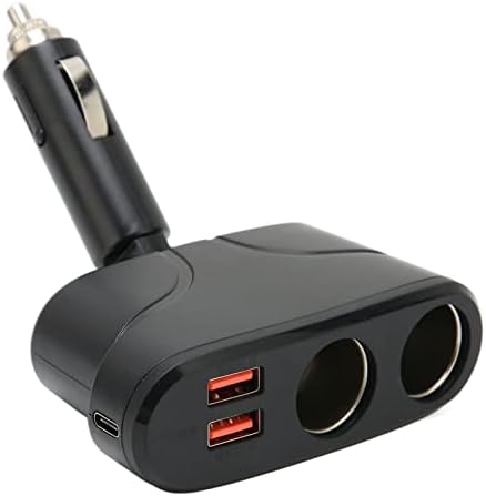 Zyyını USB Araç Şarj Splitter Adaptörü, TR35 2 Yuva Hızlı Şarj Çakmak Splitter 110 W USB C / QC3. 0 Hızlı Araç Şarj,için Tablet