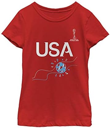 FIFA WWC France 2019™ Futbol Alevi Genç Kız Tişörtü, Kırmızı, Büyük