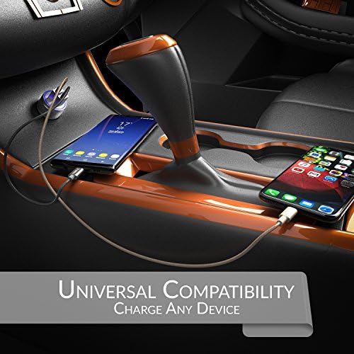 Crave DualHub 24W 4.8 A 2 Portlu Çift USB Evrensel Araç Şarj Cihazı, Akıllı Şarj IC Teknolojisi-Beyaz