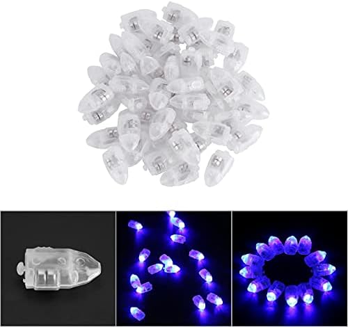 qposdr LED ışıkları su geçirmez ışıklar dalgıç havuz ışıkları kağıt fener balon düğün parti dekor için(1 Takım/50 Adet)(蓝灯)