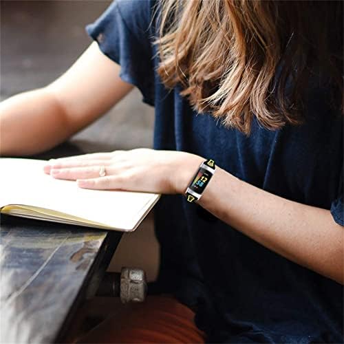 FFENFEI Elastik Bant Fitbit Şarj 5 Bantları için Uyumlu, deri Bilezik Kordonlu Saat Retro Tarzı Spor saat kayışı Bilezik Ayarlanabilir