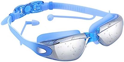 OPKALL yüzme gözlükleri Kulak Tıkaçlarına Bağlı yüzme gözlükleri Anti Sis Triatlon Kristal Berraklığında UV Koruma Kılıfı