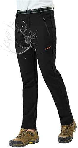 FOREVJHMM erkek yürüyüş pantolonu Açık Softshell Kar kayak pantolonu Fleeced Su Geçirmez kış pantolonları ile fermuarlı cepler