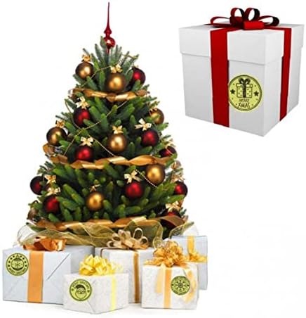 1 Rulo Merry Christmas Çıkartmalar Yuvarlak Posta Çıkartmalar Iş Ambalaj poşetleri Kutuları ve Zarf Sızdırmazlık Etiket Çıkartmaları