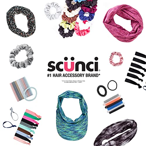 Orijinal Scrunchie Variety Hediye Seti 6 Benzersiz Moda Scrunchies İçerir: Pembe Örgü, Açık Pembe Kadife, Mercan Saten, Mavi
