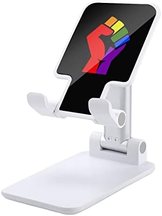 Gurur Gökkuşağı Bayrağı Yumruk Katlanabilir Cep telefonu standı Ayarlanabilir Tablet tutucu Dağı Ev Ofis Masaüstü Beyaz Tarzı