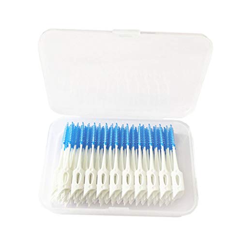Bonarty 160x Diş Arası Temizleme Fırçası |Dişler arası Fırçalar / Temiz Diş için Ultra Yumuşak Diş Fırçaları - Mavi, 8,5 CM