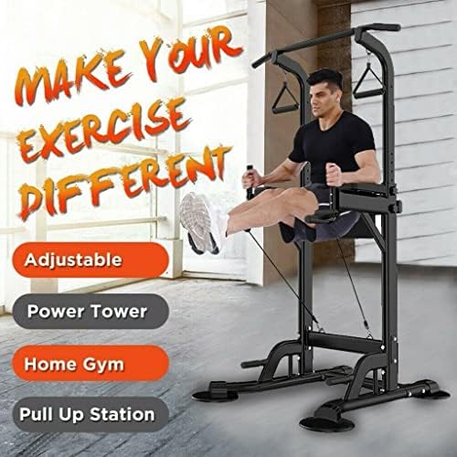 GXDHOME Fitness ekipmanları Pull-Up Bar Dip Istasyonu Ayarlanabilir Güç Kulesi Spor Eğitim Ekipmanları Egzersiz Ev Fitness