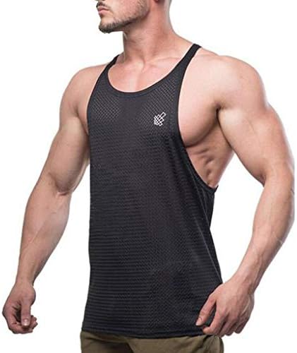 Erkek Kolsuz Tank Gömlek, Üst Vücut Geliştirme Spor Yelek, Fitness Egzersiz Kasları Üst, Ter Emici T-Shirt