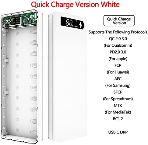 Şarj Kutusu Güç Bankası Kabuk LCD dijital ekran 10x18650 pil saklama kutuları taşınabilir güç kaynağı kılıfı pil şarj cihazı