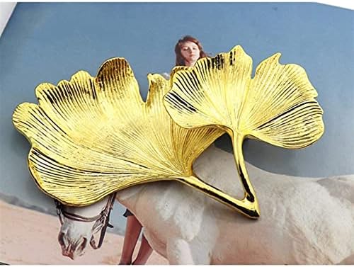 Altın Yaprak Ginkgo Biloba Yaprak Dekoratif Tepsi Altın Takı Tepsi Masası Dekoratif Çanak Organizatör Tepsi İçin Yüzük Kolye