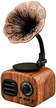 KLHHG Retro Fonograf Bluetooth hoparlör Klasik Vintage Gramofon taşınabilir hoparlör Taşınabilir Ses ve Video (Renk: Siyah)