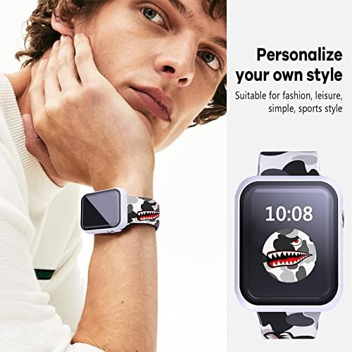 Spor Band için Uyumlu Apple saat kordonları ile Koruyucu Kılıf için Kadın Erkek, yumuşak Silikon Bant Damla Geçirmez için iWatch