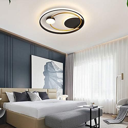 SSMDYLYM Altın ve Siyah Yuvarlak LED Modern Tavan ışıkları Oturma Odası Yatak Odası iç mekan aydınlatması armatürleri Kısılabilir