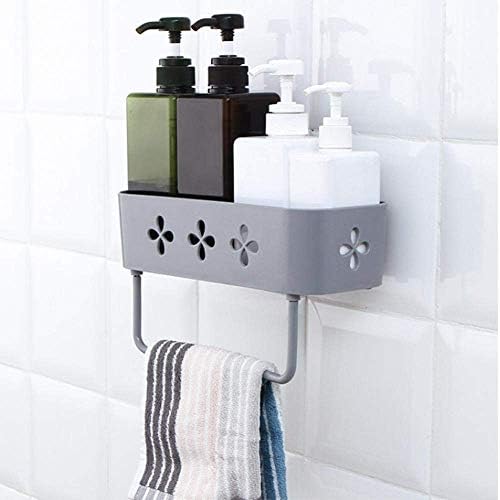 XJJZS Raf ─ Banyo Depolama Rafı Duvara Monte,Çıkarılabilir Havlu Askılı Raflar,Mutfak, Banyo için Mükemmel (Renk: B)
