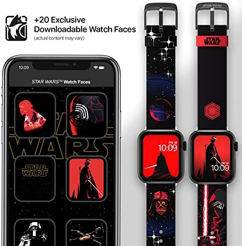 Star Wars Seti – Darth Vader ve Kylo Ren Akıllı Saat Bantları-Resmi Lisanslı, Her Boyutta ve Apple Watch Serisi ile Uyumlu