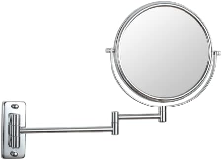 Makyaj Aynası 10x Büyütme, Çift Taraflı Döner Ayna Duvara Montaj, Saten Nikel