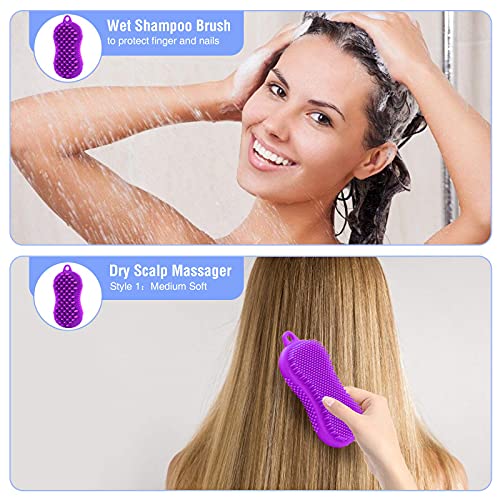 Saç Derisi Masaj Şampuan Fırça-Peeling Silikon Vücut Banyo Fırçası, INTEHOME Kafa Derisi Bakım Fırçası Tüm Saç Tipleri için