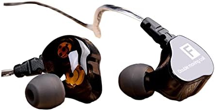 Baoblaze Kulaklıklar Kulaklıklar Kablolu Kulak İçi Kulaklıklar Hi-Fi Kulaklık Gürültü Önleme, 1DD + 1BA Çift Sürücüler-Siyah