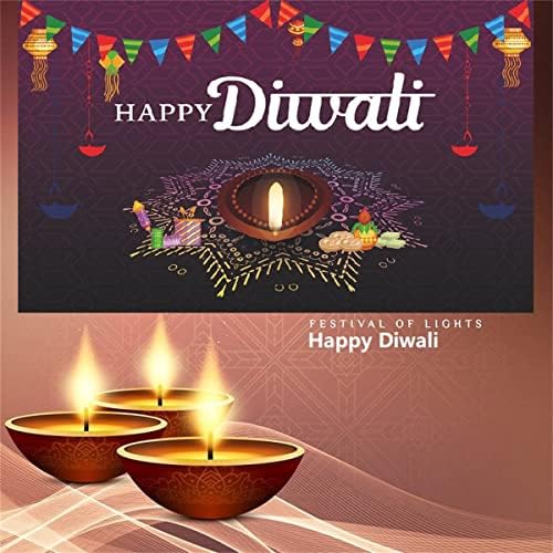 45X71 inç ile KYMY Büyük Boy Diwali Sundurma Afiş, Mutlu Diwali Proch İşareti, Büyük Boy Ön Kapı Diwali Zemin, Diwali Festivali